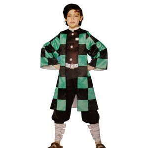 InSpirit Designs Boys M (8) Demon Slayer Tanjiro Jumpsuit and Belt Costume